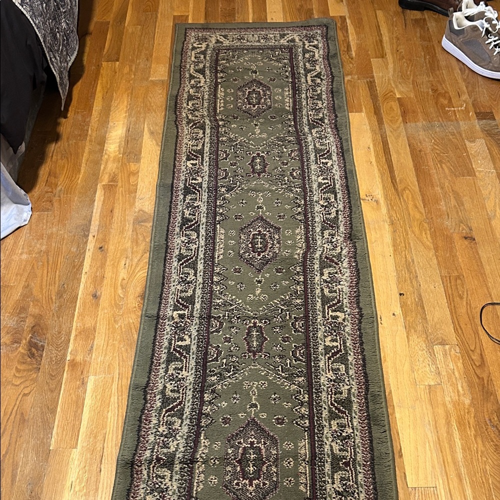 Elegant Green Runner Rug